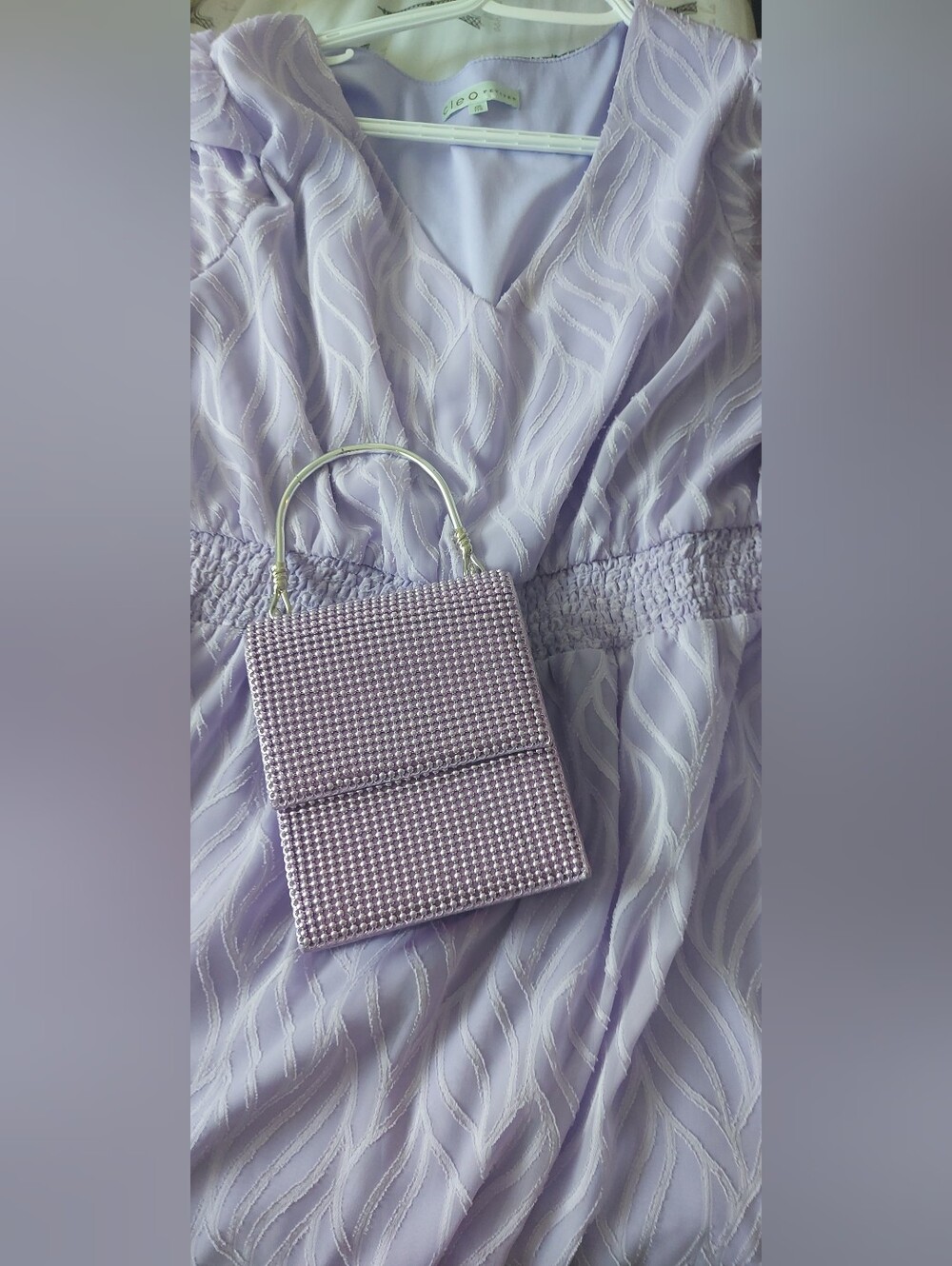 cleo Lavender V-Neck Midi Dress